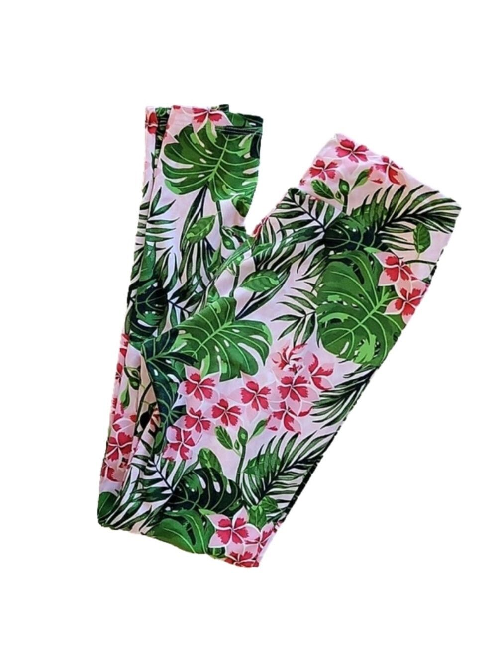 LuLaRoe☆ Tropical Floral Print Leggings OS EUC